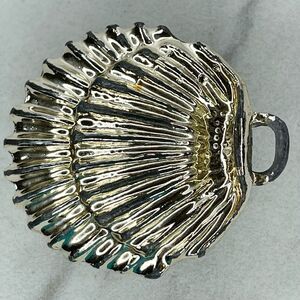 Vintage Gold Tone Seashell Belt Buckle Piece